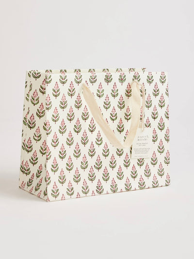Block Printed Gift Bag Medium - Blush