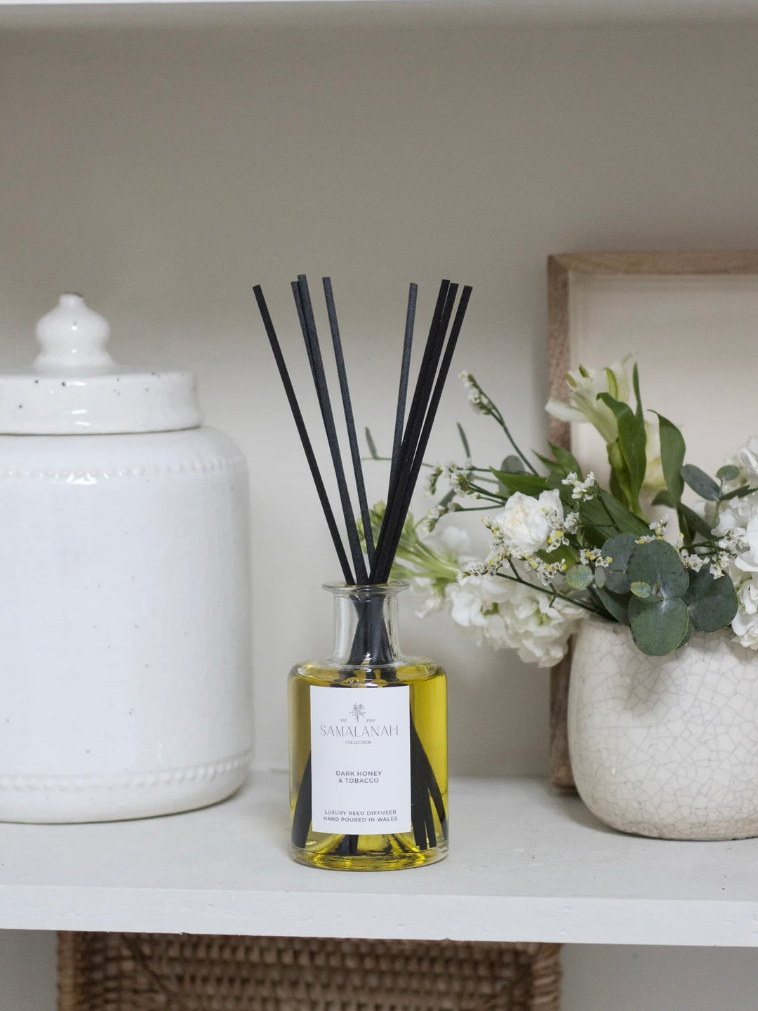 Dark Honey & Tobacco Luxury Reed Diffuser – Samalanah Collection