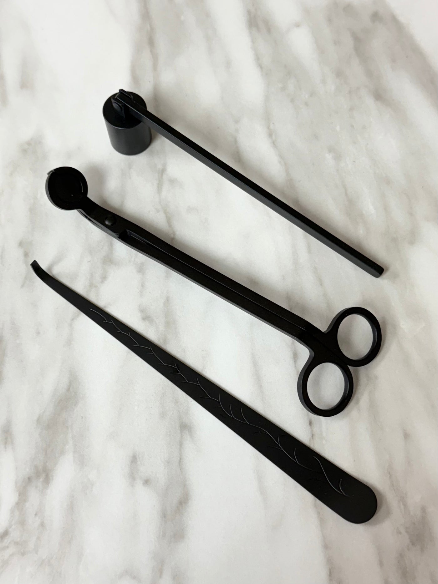 Matte Black Candle Care Set