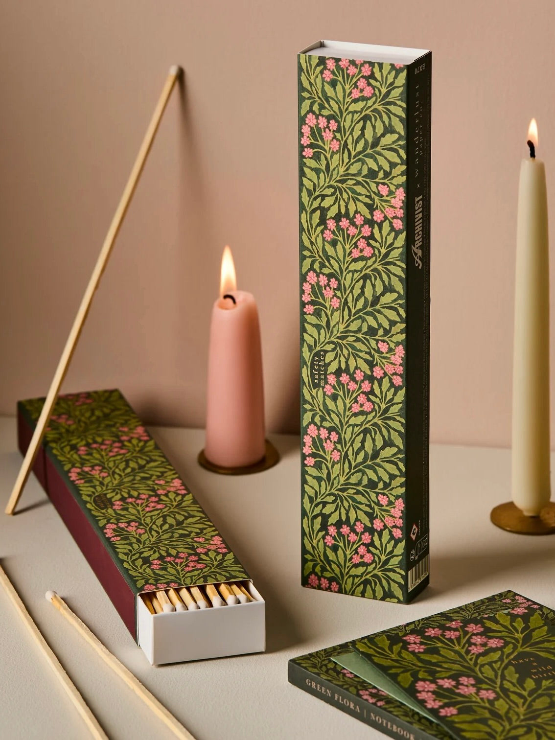 Green Flora Long Matchbox