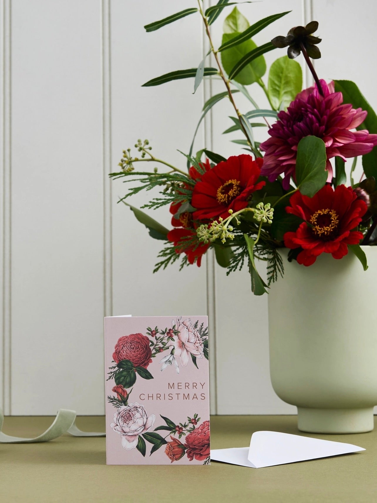 Floral Wreath Mini Christmas Card