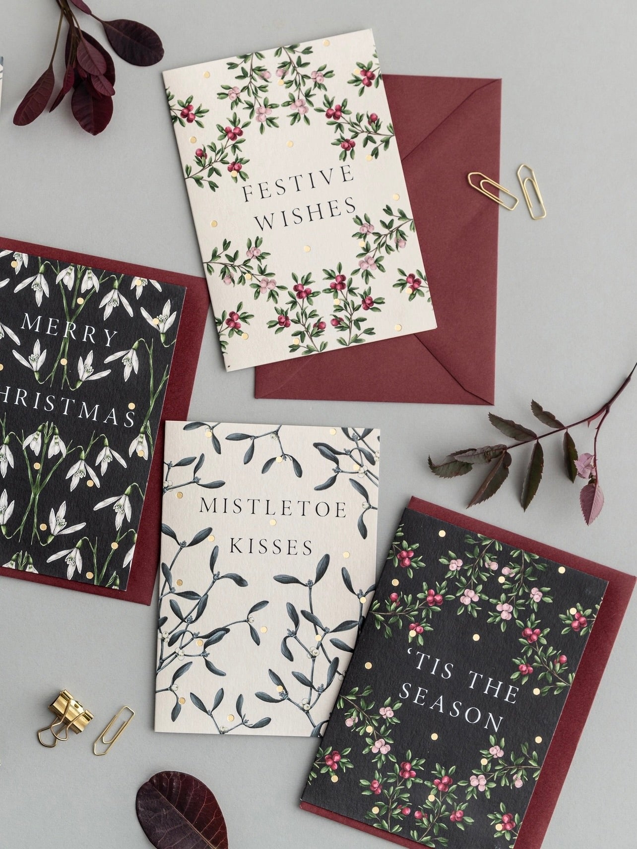 Merry Nouveau Luxury Box of 8 Christmas Cards