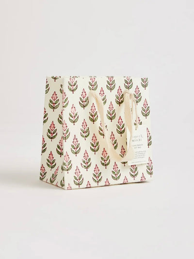 Block Printed Small Gift Bags - Blush