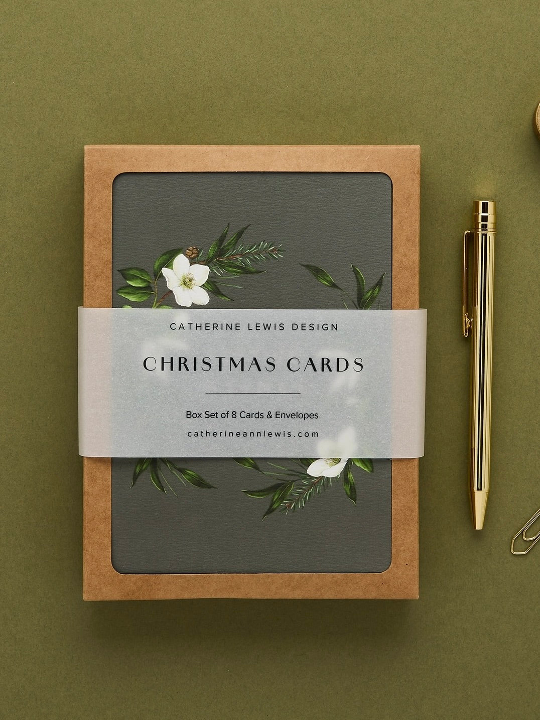 Festive Foliage Luxury Box of 8 Christmas Cards