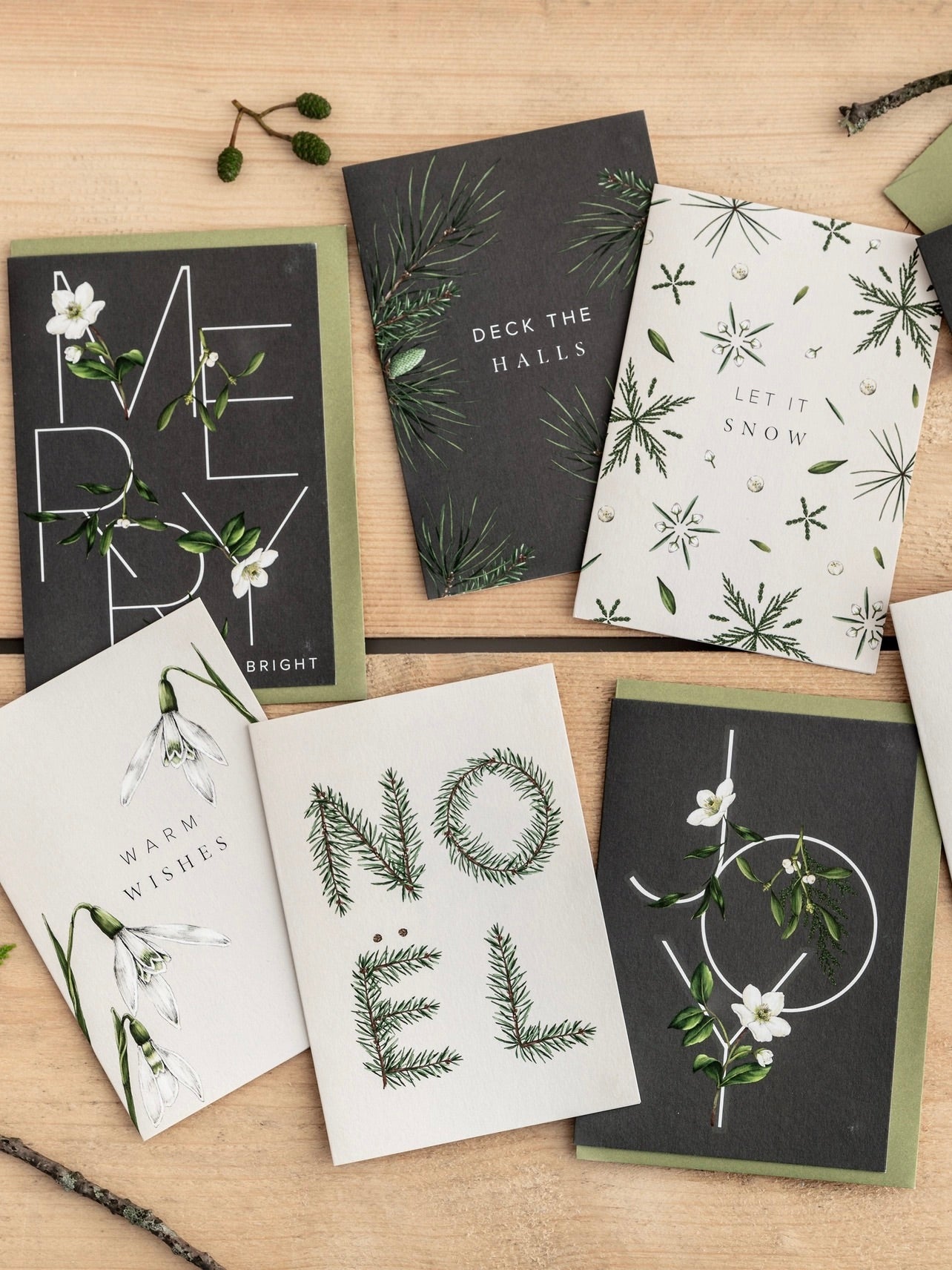 Festive Foliage Luxury Box of 8 Christmas Cards