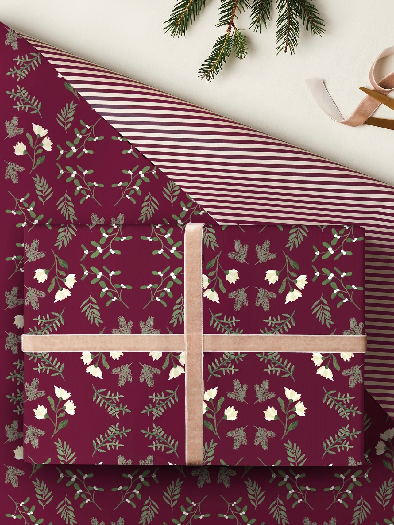 Burgundy Botanicals - Gift Wrap