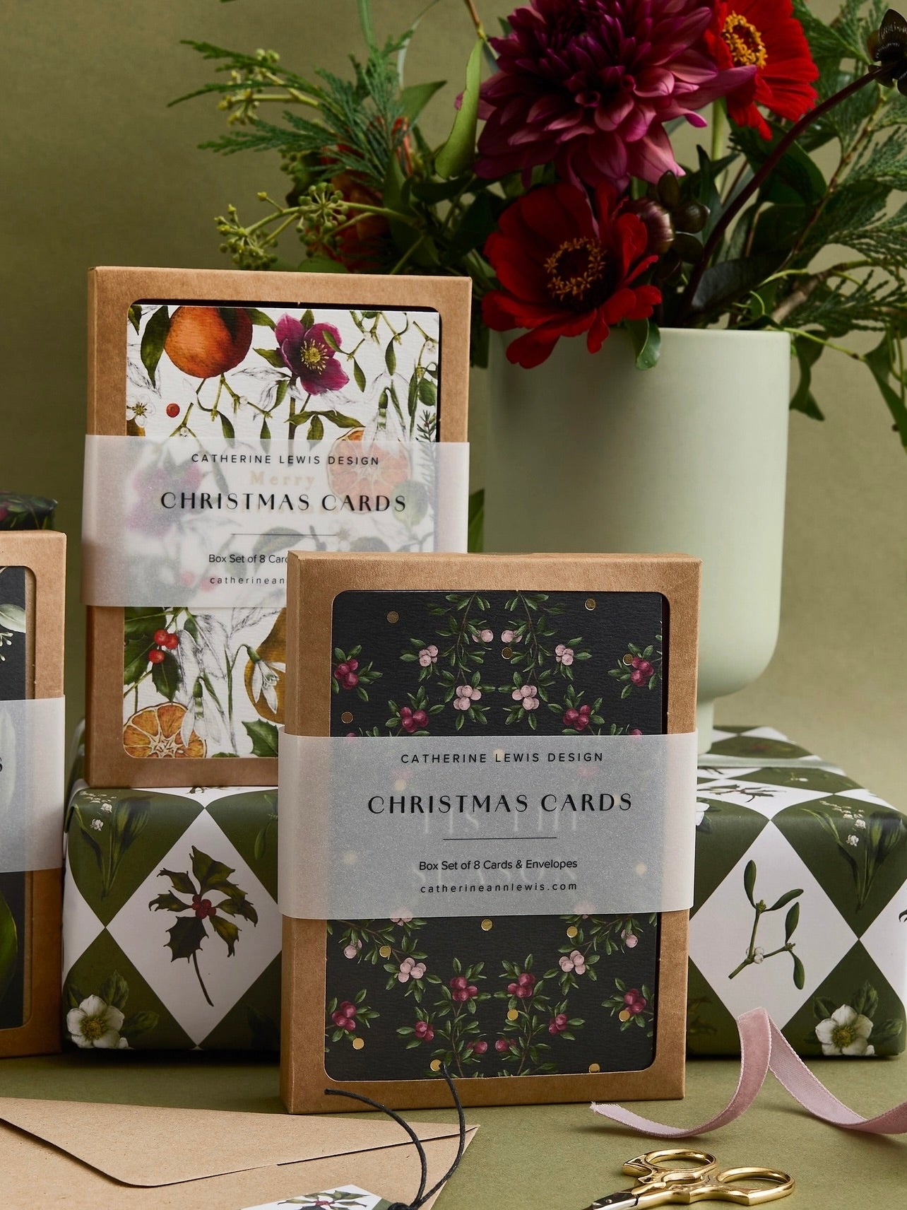 Merry Nouveau Luxury Box of 8 Christmas Cards