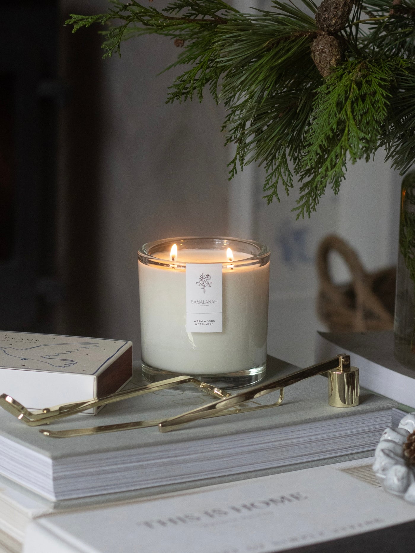 Warm Woods & Cashmere Large Luxury Candle