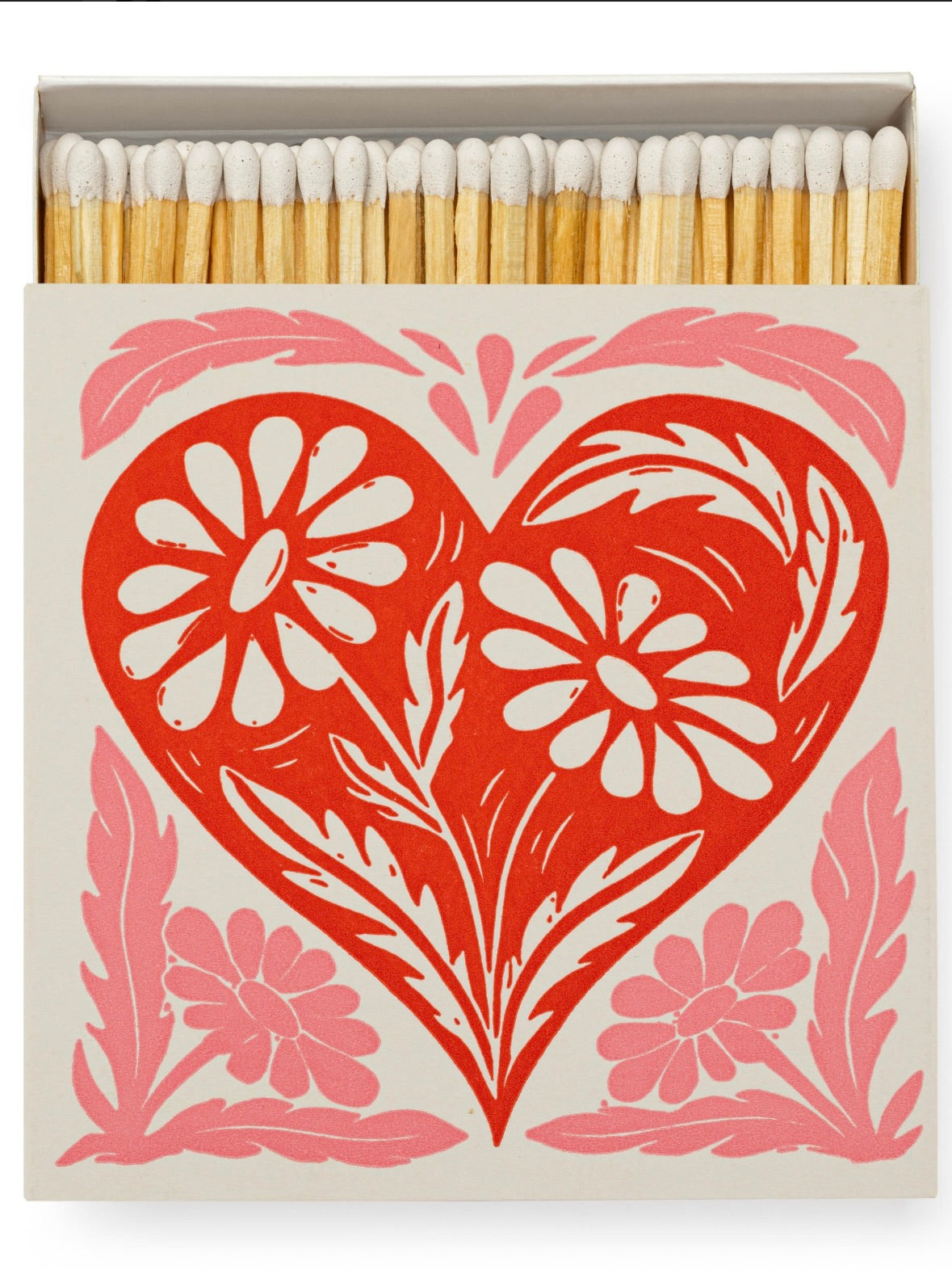 Botanical Heart Letterpress Printed Luxury Matches