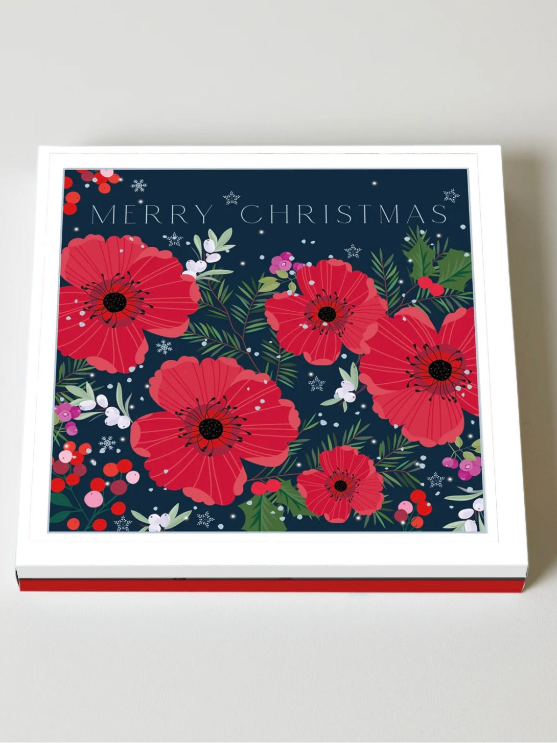 Poppies & Festive Foliage Pack of 8 Christmas Cards