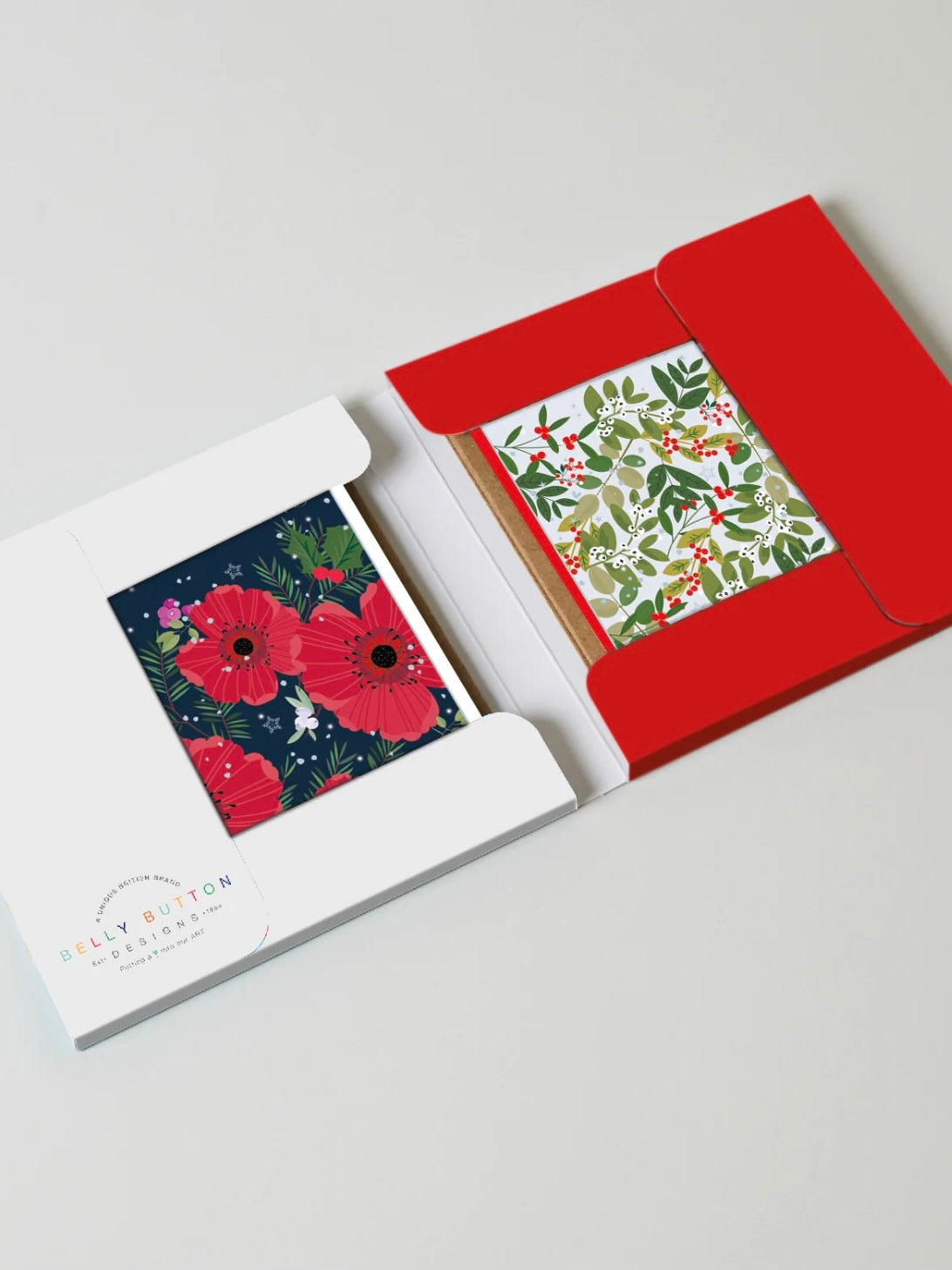 Poppies & Festive Foliage Pack of 8 Christmas Cards