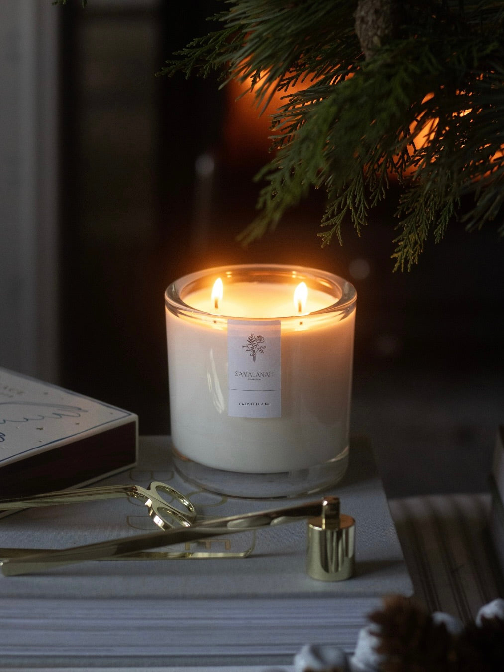 Frosted Pine Large Luxury Candle