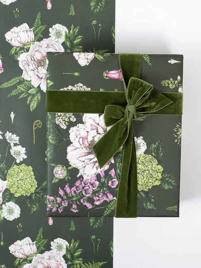 Summer Garden Dark Green Gift Wrap